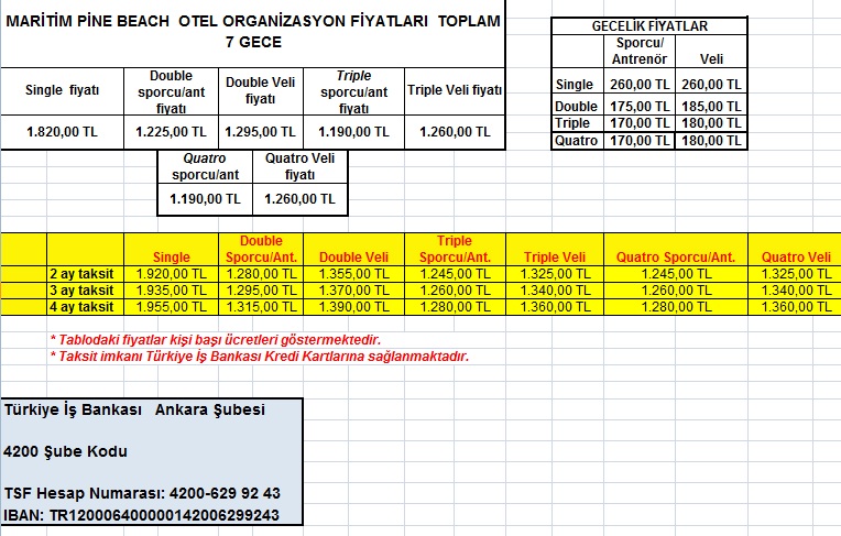 FİYATLAR (KKSF 8 GECE)